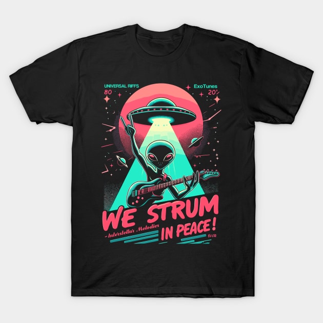 We Strum in Peace! T-Shirt by Lima's